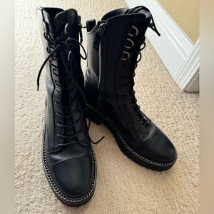 Black Sam Edelman Lenley boot with chain detail